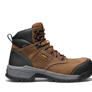 KEEN Evanston Men's Brown and Black Work Boots Waterproof Carbon/steel toe